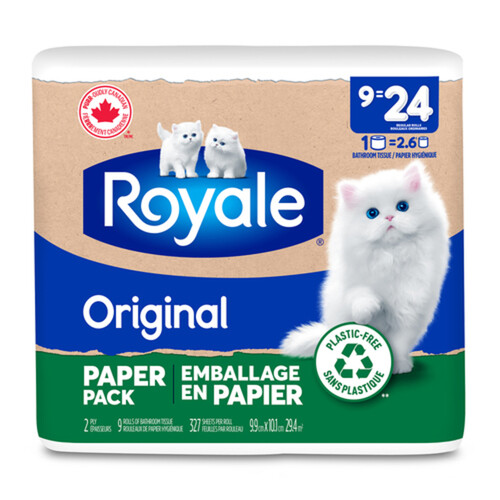 Royale Bathroom Tissue Original 2-Ply 9 Rolls x 327 Sheets