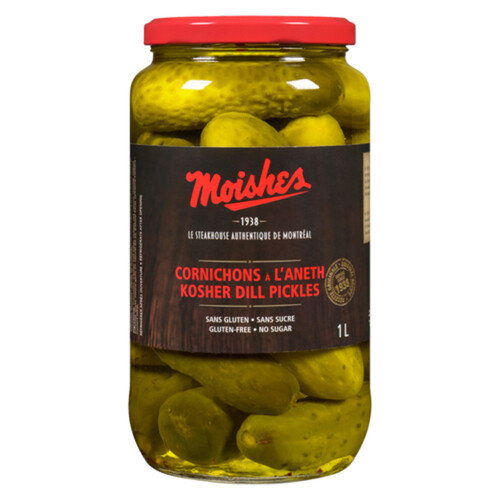 Moishes Gluten-Free Kosher Dill Pickles Shelf Stable 1 L