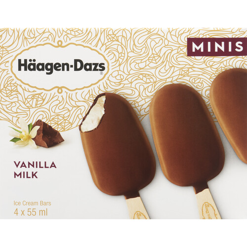 Häagen-Dazs Ice Cream Bars Minis Vanilla Milk 4 x 55 ml