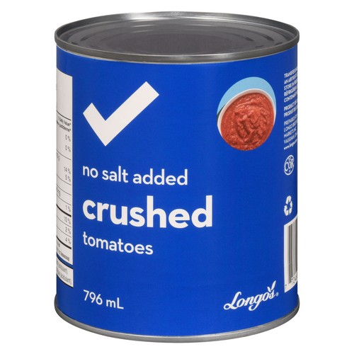 Longo's Crushed Tomatoes No Salt Added 796 ml