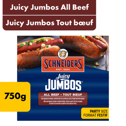 Schneiders Juicy Jumbos Hot Dogs All Beef Family Pack 750 g