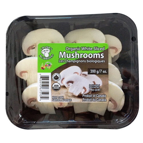 Organic Mushrooms White Sliced 200 g