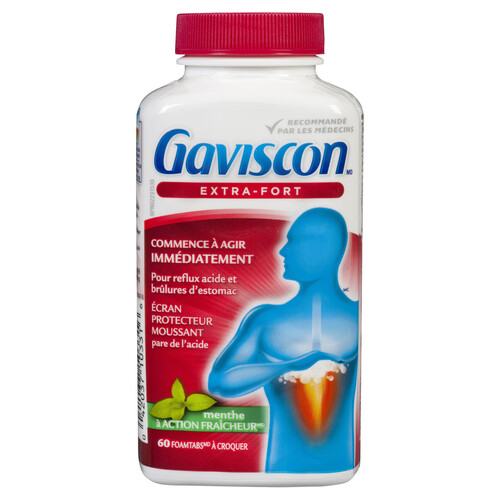 Gaviscon Antacid Extra Strength Chewable Tablets Peppermint 60 EA