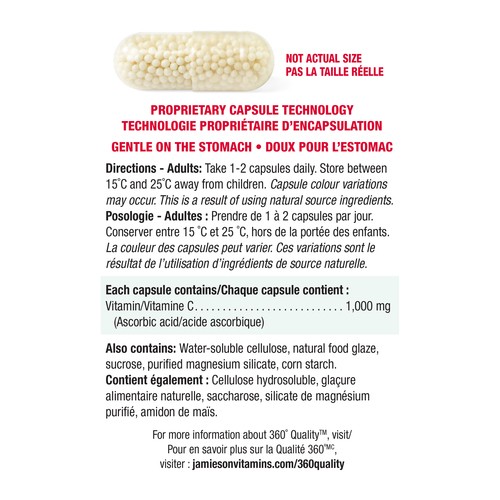 Jamieson Extra Vitamin C 1000 mg Capsules 75 Count