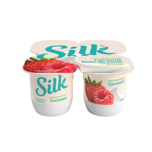 Silk Planted Based Yogurt Coconut Base Strawberry-Raspberry 4 x 100 g