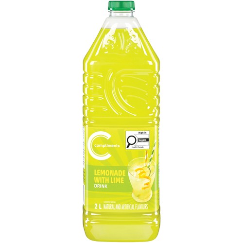 Compliments Drink Lemonade With Lime 2 L (bottle)