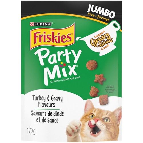Friskies Party Mix Cat Treats Gravy-licious Crunch Turkey and Gravy 170 g