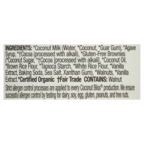 Luna & Larry's Coconut Bliss Organic Chocolate Walnut Brownie 473 ml (frozen)