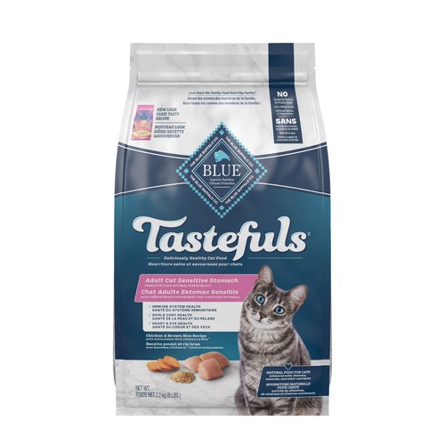 Blue Buffalo Nourriture pour chat au poulet et au riz brun pour estomac sensible 2.2 kg
