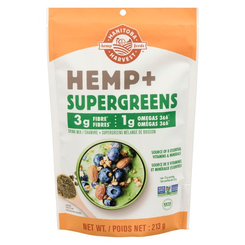 Manitoba Harvest Hemp + Supergreens Drink Mix Powder 213 g