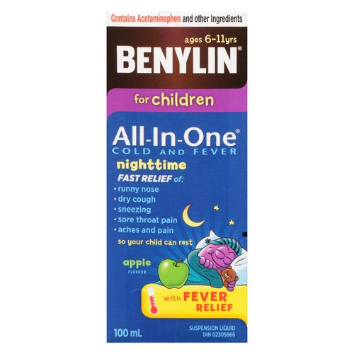 Benylin Cold And Fever Night Childrens All In One 100 ml