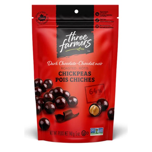 Three Farmers Foods Dark Chocolate Roasted Chickpeas 140 g