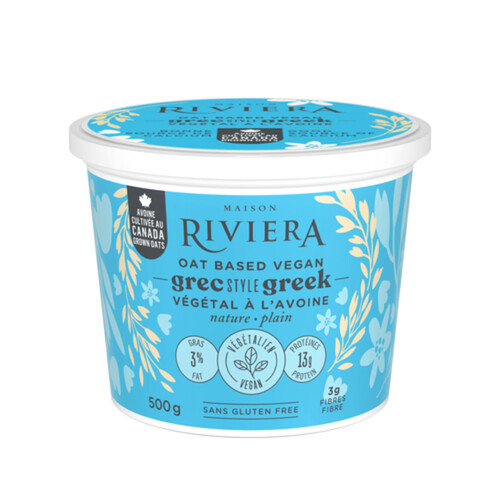 Maison Riviera Oat Based Vegan 3% Yogurt Greek Style Plain 500 g