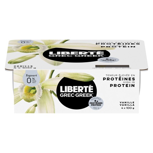 Liberté 0% Greek Yogurt High Protein Vanilla 4 x 100 g