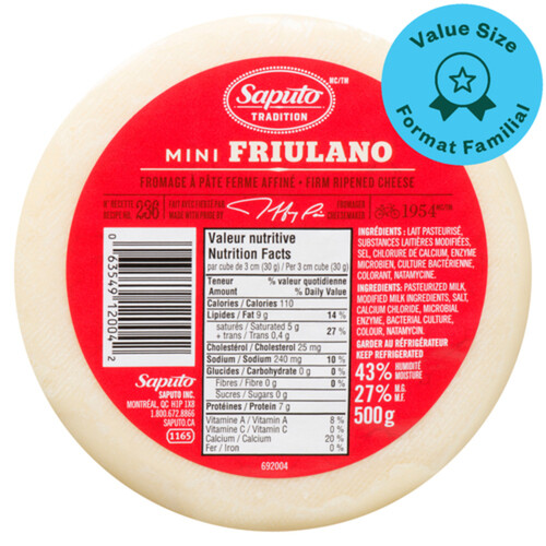 Saputo Cheese Mini Friulano 500 g