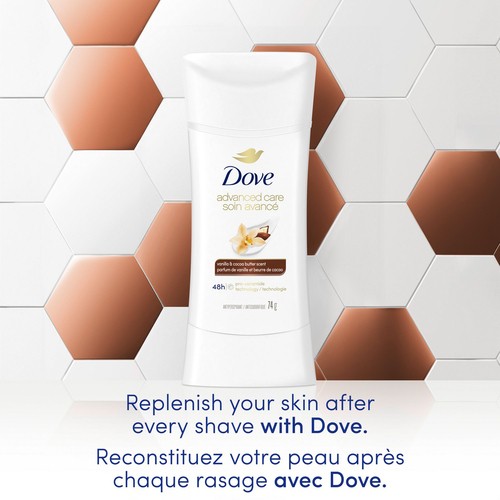 Dove Advanced Care Antiperspirant Vanilla & Cocoa Butter Scent Deodorant 74 g