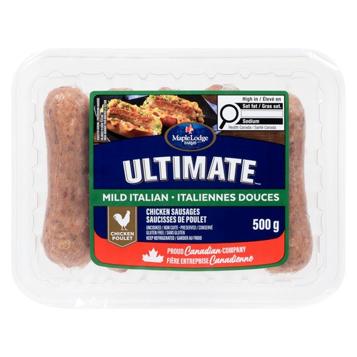 Maple Lodge Farms  Frozen Dinner Sausage Chicken Ultimate Mild Italian 500 g