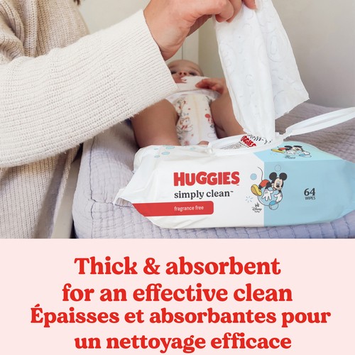 Huggies Simply Clean Baby Wipes Unscented Refill Pack 1152 Count
