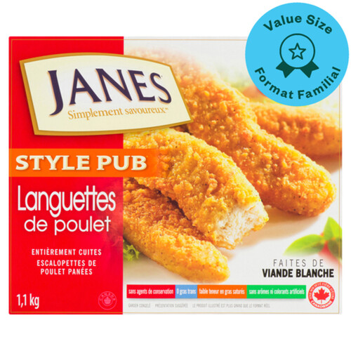 Janes Frozen Chicken Strips Fully Cooked 1.1 kg