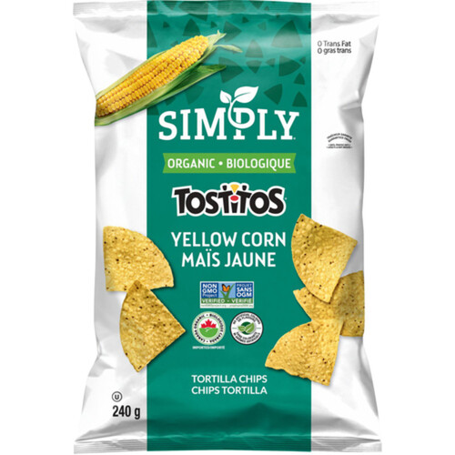 Simply Organic Tortilla Chips Tostitos Yellow Corn 240 g