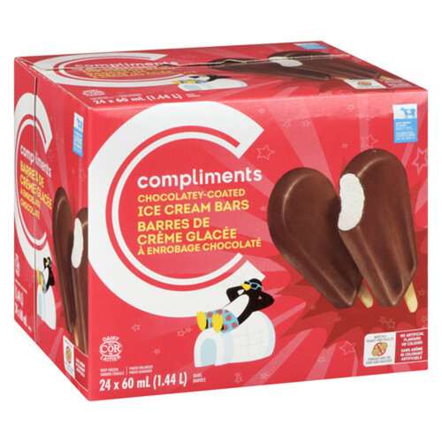 Compliments Ice Cream Bars Chocolatey Coated 24 x 60 ml