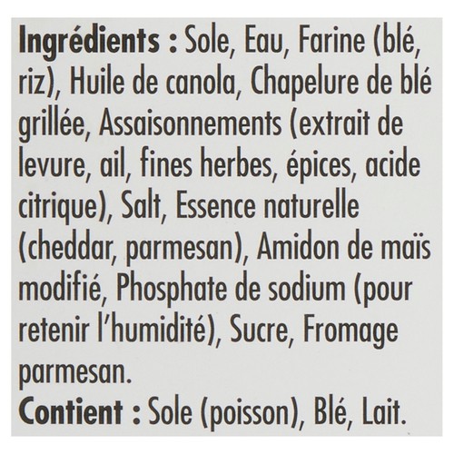 High Liner Frozen Pan Sear Sole Fillets Lightly Breaded With Parmesan Herb 300 g