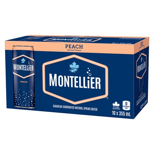Montellier Carbonated Natural Spring Water Peach 355 ml (cans)