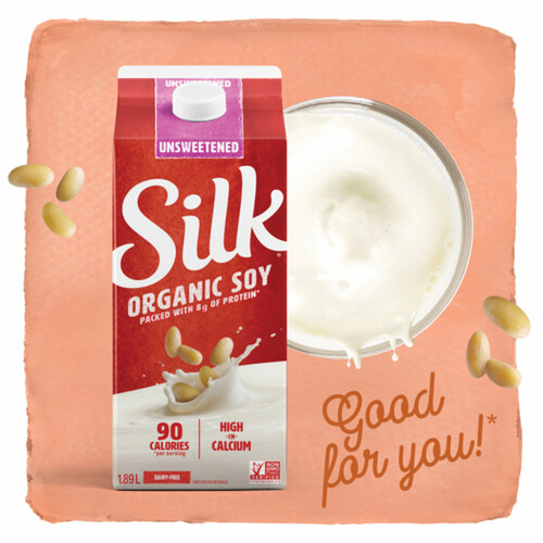 Silk Dairy-Free Organic Soy Beverage Unsweetened Original 1.89 L