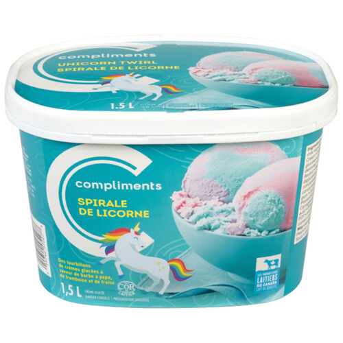 Compliments Unicorn Twirl Ice Cream 1.5 L