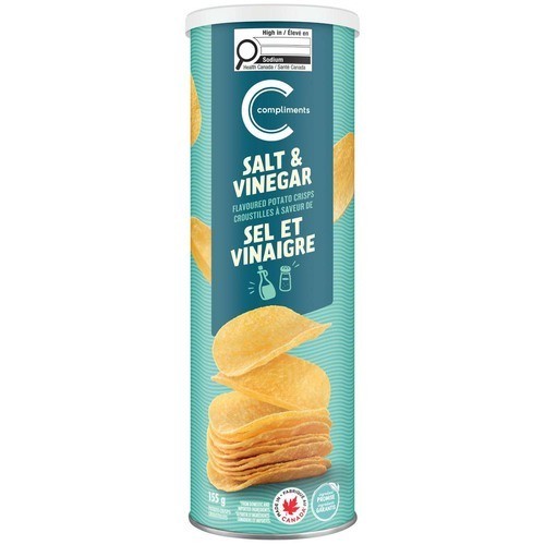 Compliments Potato Crisps Salt & Vinegar 155 g