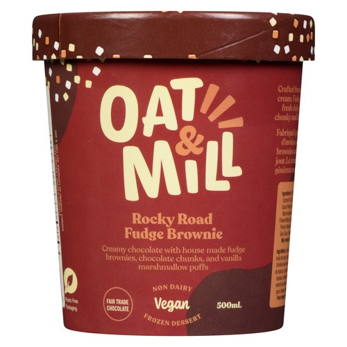 Oat & Mill Vegan Frozen Dessert Rocky Road Fudge Brownie 500 ml