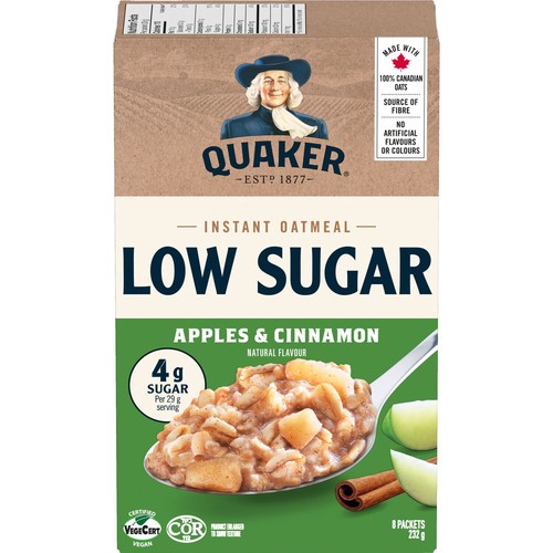 Quaker Low Sugar Instant Oatmeal Apples & Cinnamon 8 Packets 232 g