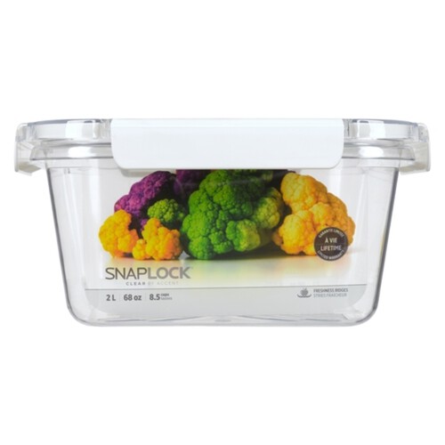 Snaplock Clear Food Storage Container Square 2 L 1 Count