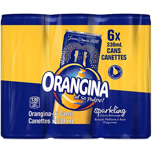 Orangina Soft Drink Sparkling Citrus 6 x 330 ml (cans)