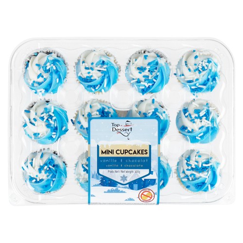 Top Dessert Cupcakes Blue & White Mini 300 g (frozen)