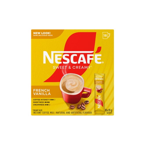 Nescafé Instant Coffee Mix Sweet & Creamy French Vanilla 18 x 19 g