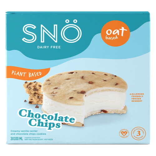 Sno Vegan Frozen Dessert Chocolate Chips 3 x 100 ml