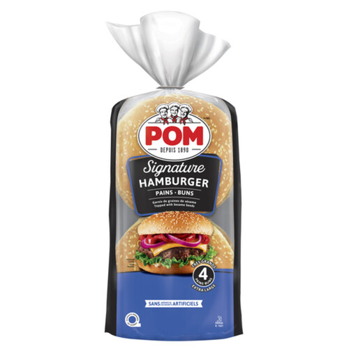 POM Sesame Hamburger Buns 4 Count