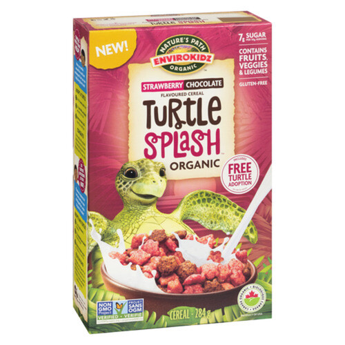 Nature's Path Organic Cereal Turtle Splash Strawberry Chocolate 284 g