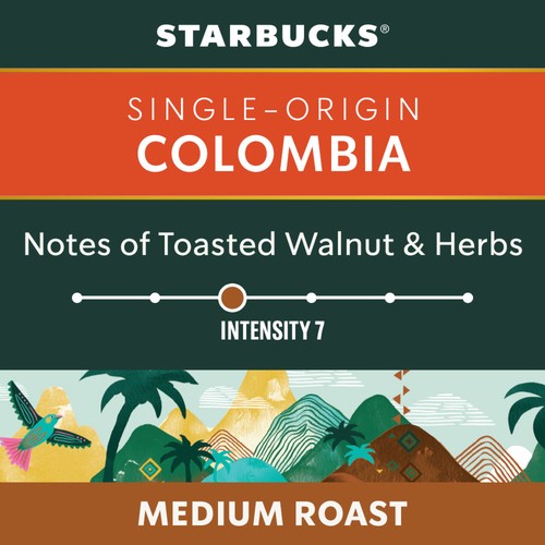 Starbucks Nespresso Coffee Pods Colombia Blend Medium Roast 10 Capsules 57 g