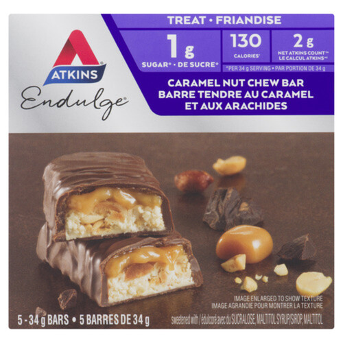 Atkins Endulge Nut Chew Bars Caramel 5 x 34 g