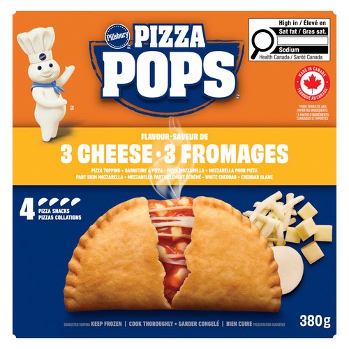 Pillsbury Pizza Pops Frozen Pizza Snack 3 Cheese 380 g