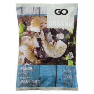Green Ocean Black Tiger Raw Organic EZ-Peel Shrimp 300 g