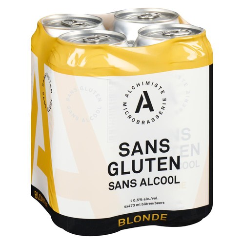 Alchimiste Gluten-Free Non Alcoholic Beer Blonde 4 x 473 ml (cans)
