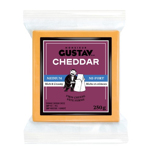 Monsieur Gustav Cheddar Cheese Medium 250 g