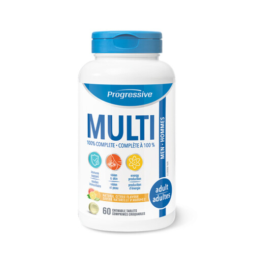 Progressive Multivitamins For Adult Men Chewable Tablets 60 Count