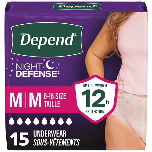 Depend Overnight Women's Underwear Medium 15 Count