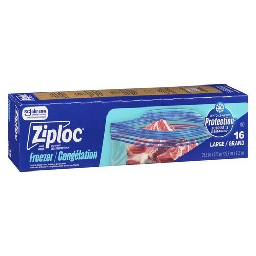 Ziploc Brand Seal Top Bags Freezer Large 16 Bags
