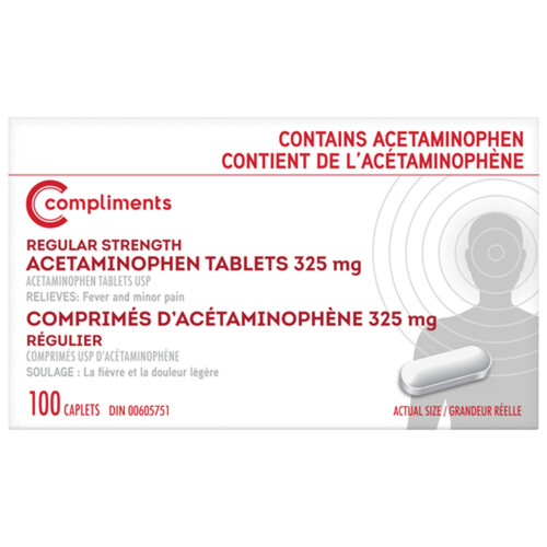 Compliments Acetaminophen 325 mg 100 EA