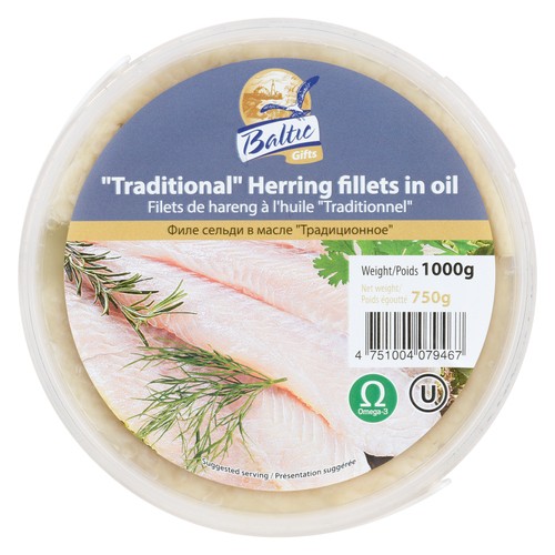Baltic Gifts Herring Fillets In Oil Traditional 1 kg